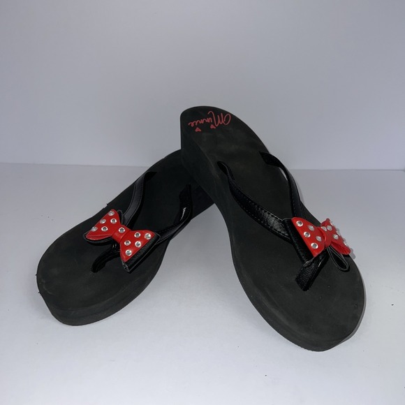 Disney Shoes - Disney Parks Minnie Mouse Wedge Sandals‎ Women's Size 10